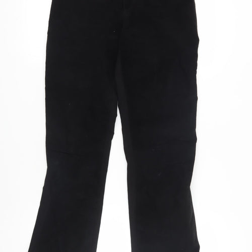 Steve Ketell Women's Black Straight Leather Trousers
