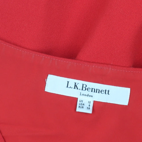 L.K. Bennett Women's Red Sheath Dress Size 10