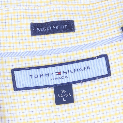 Tommy Hilfiger Men's Yellow Check Shirt L