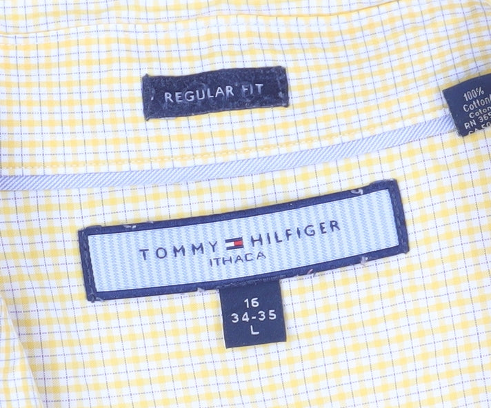 Tommy Hilfiger Men's Yellow Check Shirt L