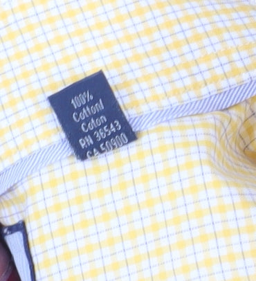 Tommy Hilfiger Men's Yellow Check Shirt L