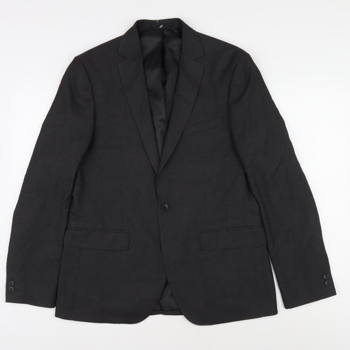 Moss London Black Blazer, Men's, 40R, Slim Fit
