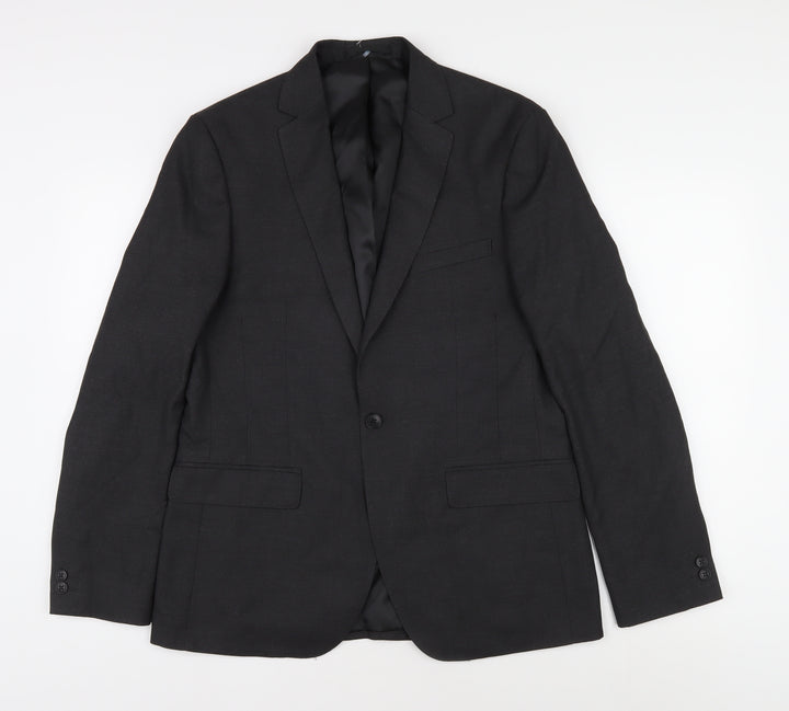 Moss London Black Blazer, Men's, 40R, Slim Fit