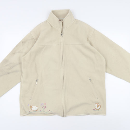 EWM Pure Classics Women's Beige Fleece Full Zip Sweatshirt, Size L