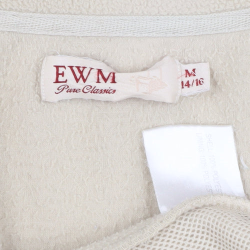 EWM Pure Classics Women's Beige Fleece Full Zip Sweatshirt, Size L
