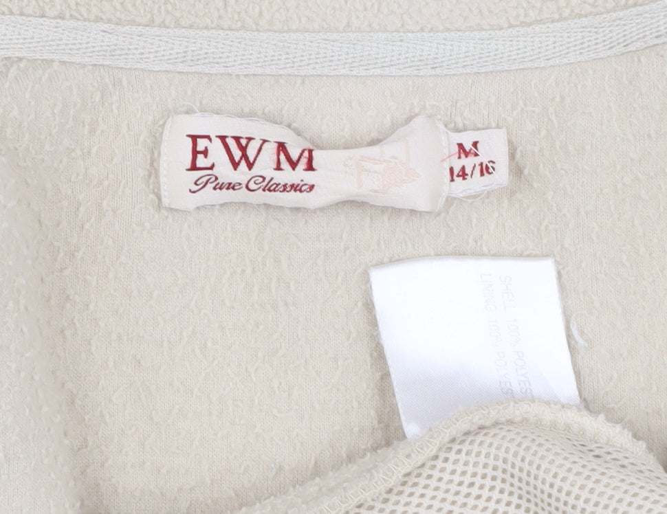 EWM Pure Classics Women's Beige Fleece Full Zip Sweatshirt, Size L