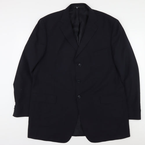 Marks and Spencer Men's Blue Striped Blazer 46L
