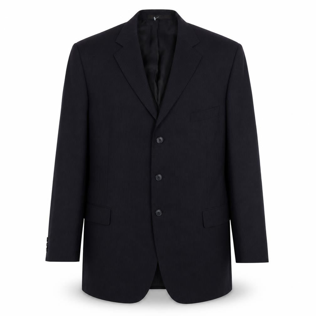 Front view of Marks & Spencer Men's Blue Striped Blazer 46L