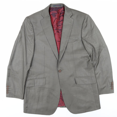 Ted Baker Men's Grey Suit Jacket 40R Single-Breasted