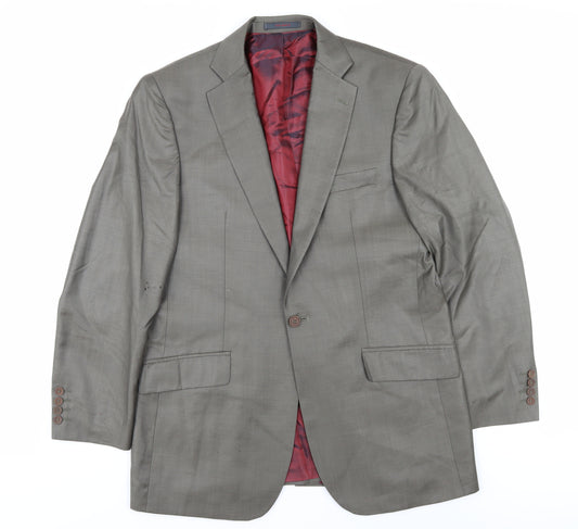 Ted Baker Men's Grey Suit Jacket 40R Single-Breasted