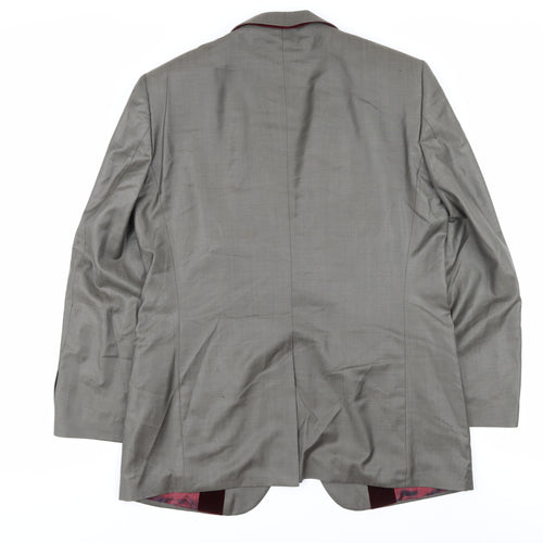 Ted Baker Men's Grey Suit Jacket 40R Single-Breasted