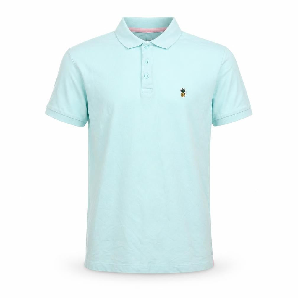 Easy Men's Blue Slim Fit Polo Shirt M with Embroidery