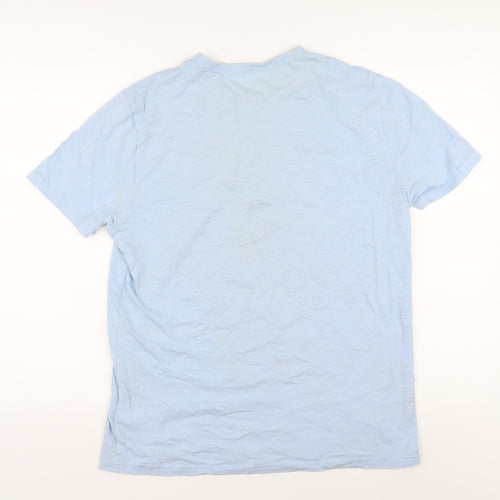 GAP Men's Blue Henley Short Sleeve T-Shirt - M