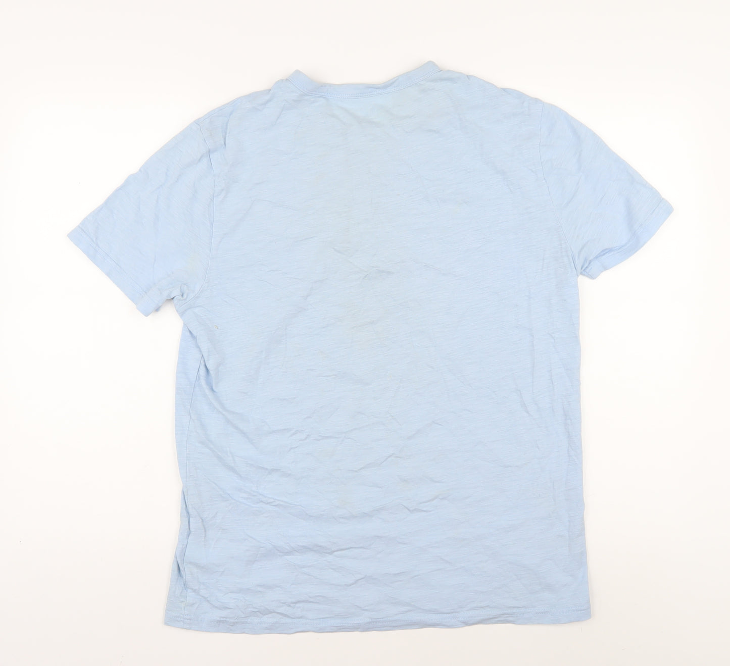 GAP Men's Blue Henley Short Sleeve T-Shirt - M