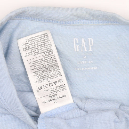 GAP Men's Blue Henley Short Sleeve T-Shirt - M