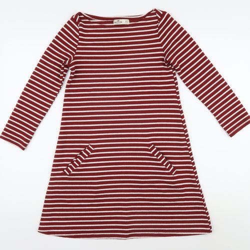 Hollister Women's XS Red Striped Tunic Jumper
