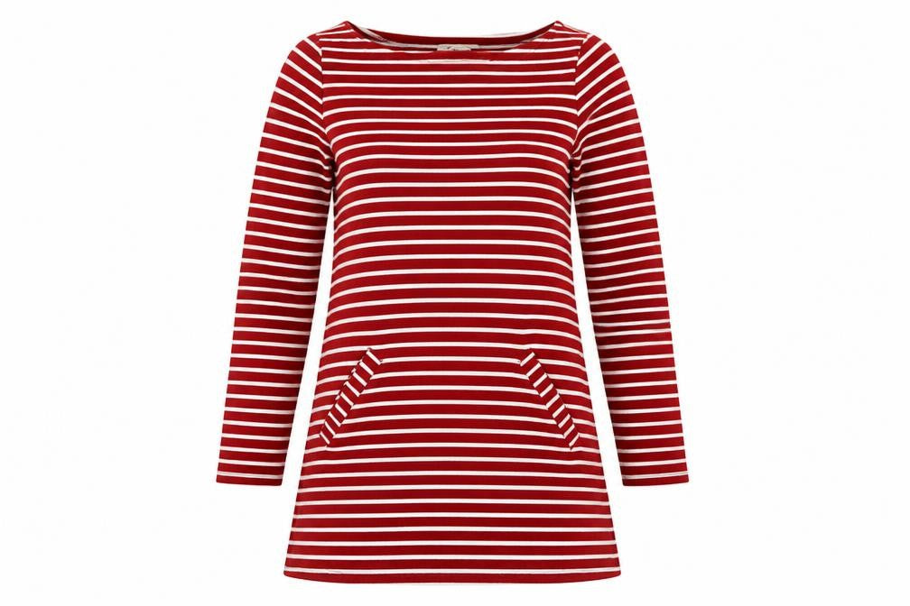 Hollister Women's XS Red Striped Tunic Jumper