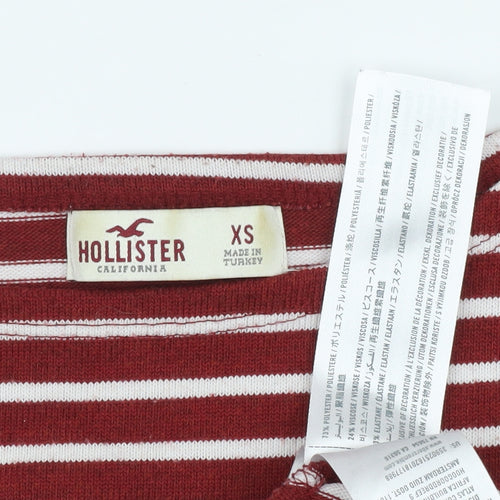 Hollister Women's XS Red Striped Tunic Jumper