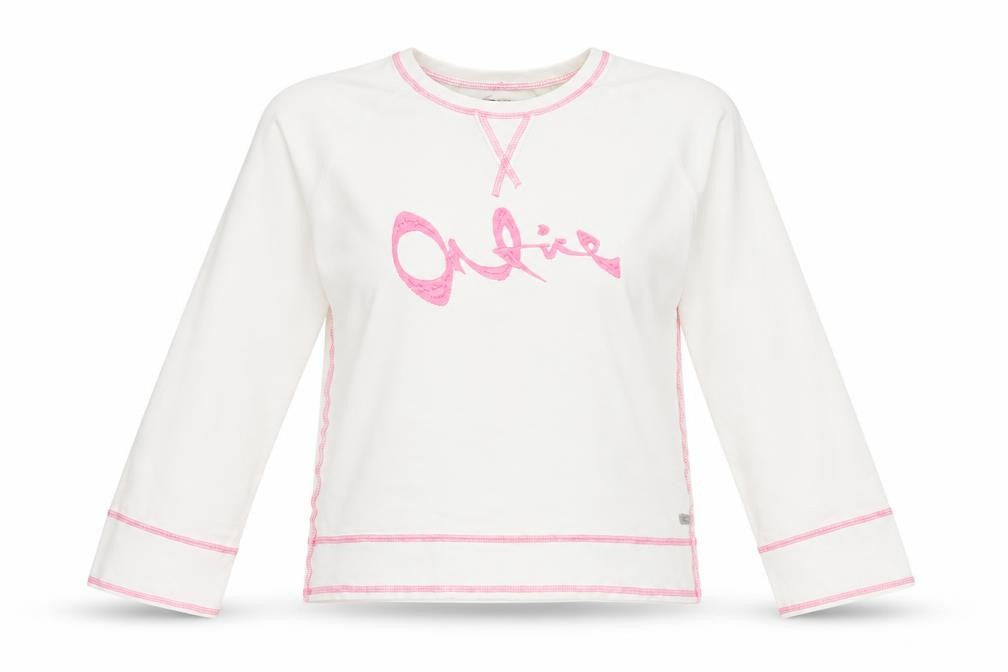 Front view of Onfire Women's White Long Sleeve T-Shirt, size 3