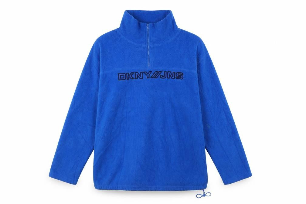 DKNY Jeans Men's Blue 1/2 Zip Sweatshirt, M, Logo, Fleece