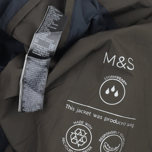 Marks and Spencer Unisex Green Puffer Jacket L