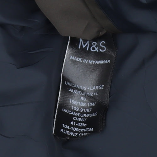 Marks and Spencer Unisex Green Puffer Jacket L