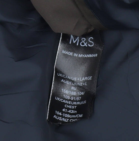 Marks and Spencer Unisex Green Puffer Jacket L