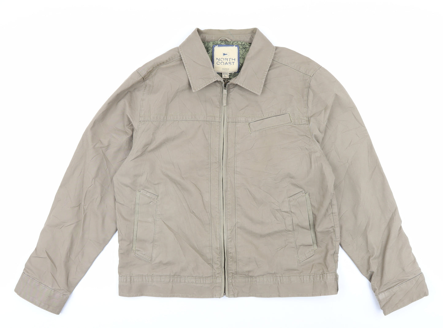 Marks and Spencer Men's Beige Bomber Jacket - L