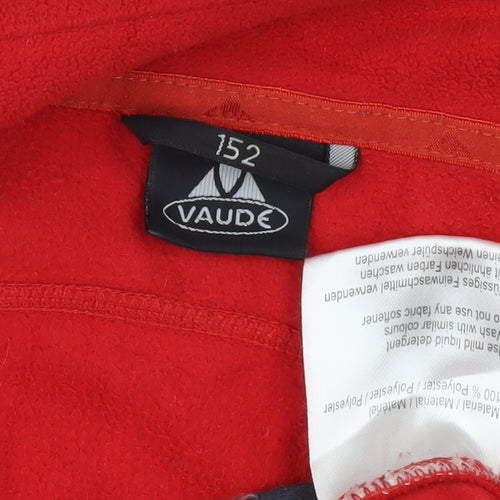 Vaude Boys Red Basic Jacket, Size 152, Fleece, Full Zip