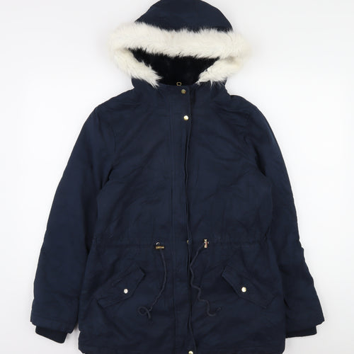 Oasis Women's Blue Parka Coat, Size S, Winter Insulated