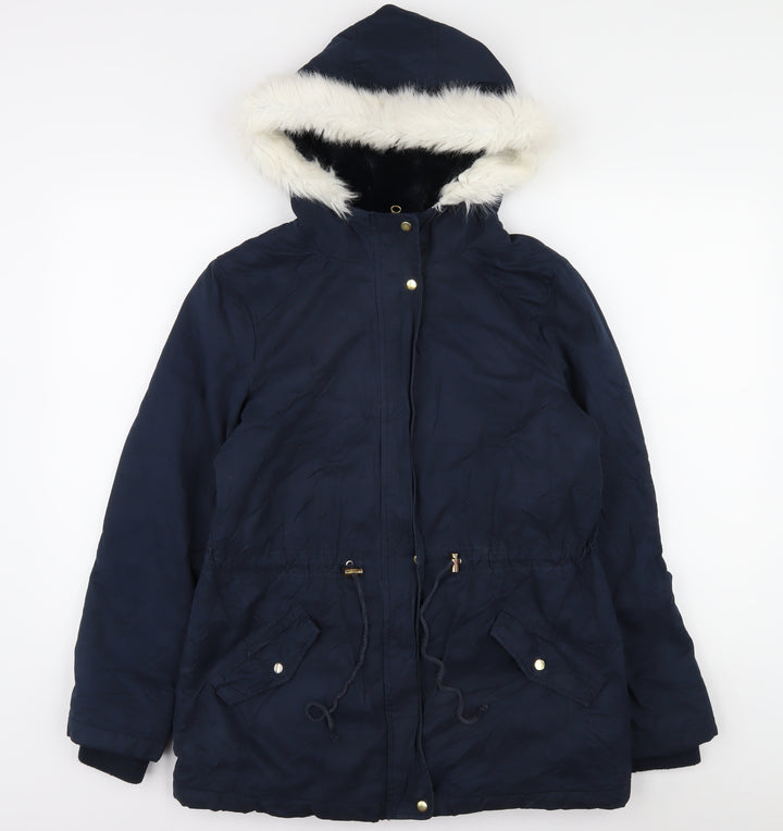 Oasis Women's Blue Parka Coat, Size S, Winter Insulated