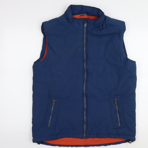 Morley Men's Blue L Puffer Waistcoat with Zipped Pockets