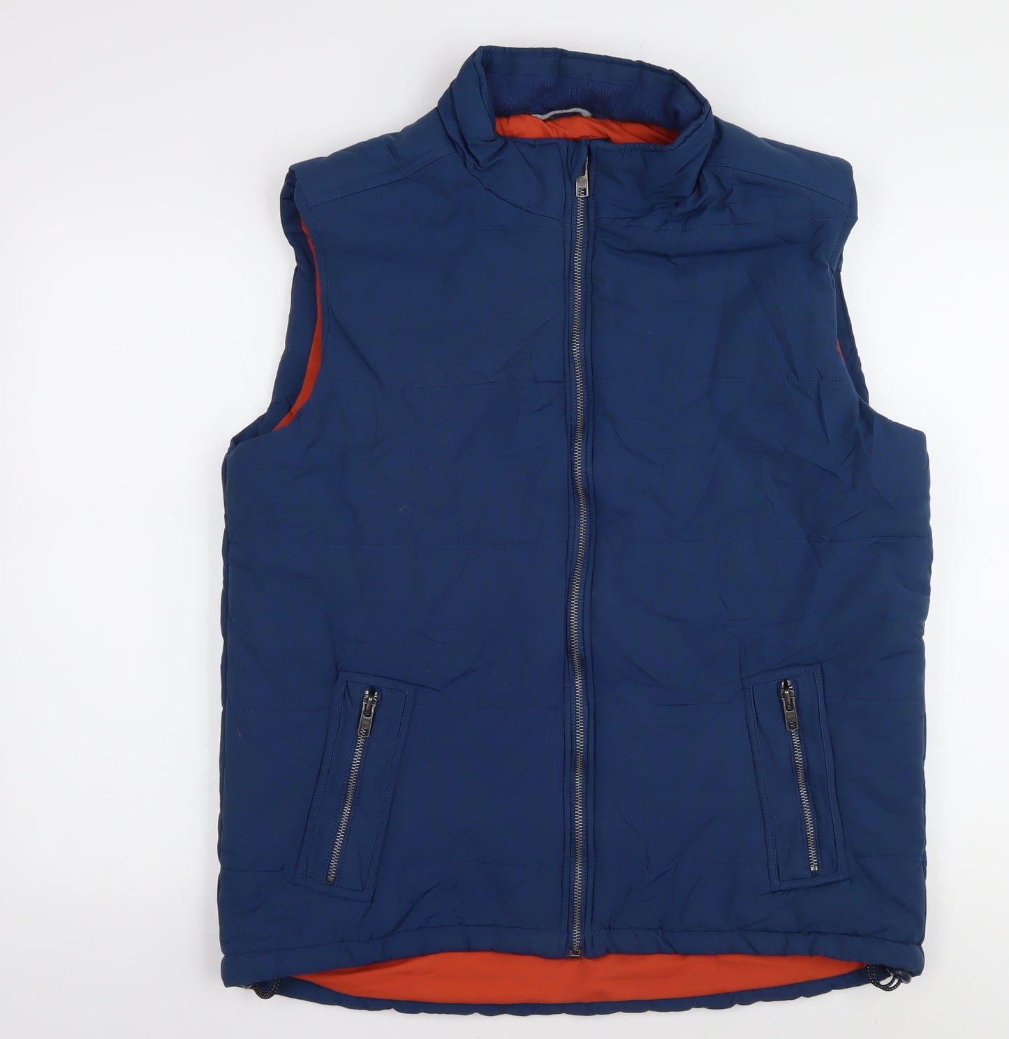 Morley Men's Blue L Puffer Waistcoat with Zipped Pockets