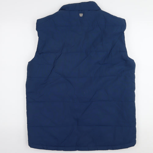 Morley Men's Blue L Puffer Waistcoat with Zipped Pockets