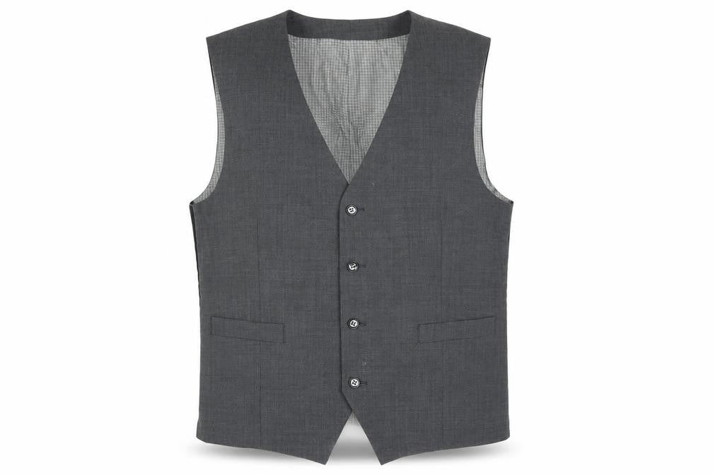Front view of Skopes Men's Grey Suit Waistcoat 40R Regular Fit