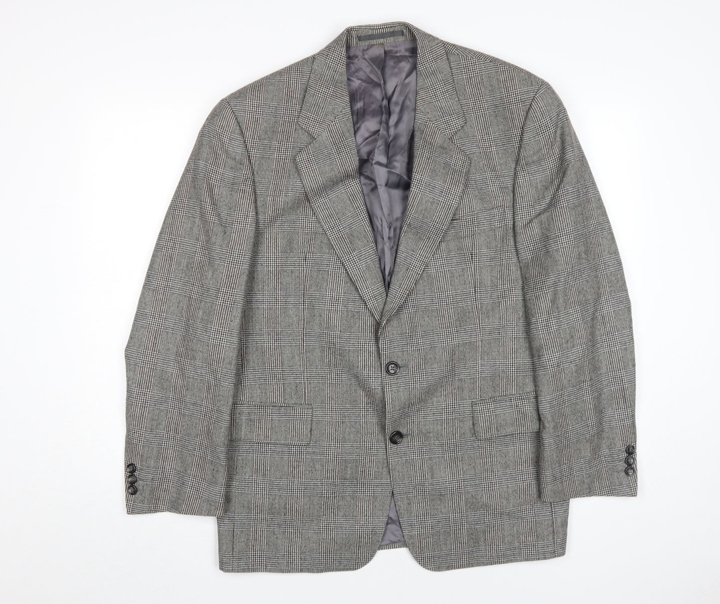Odermark Mens Grey Wool Check Blazer 40S