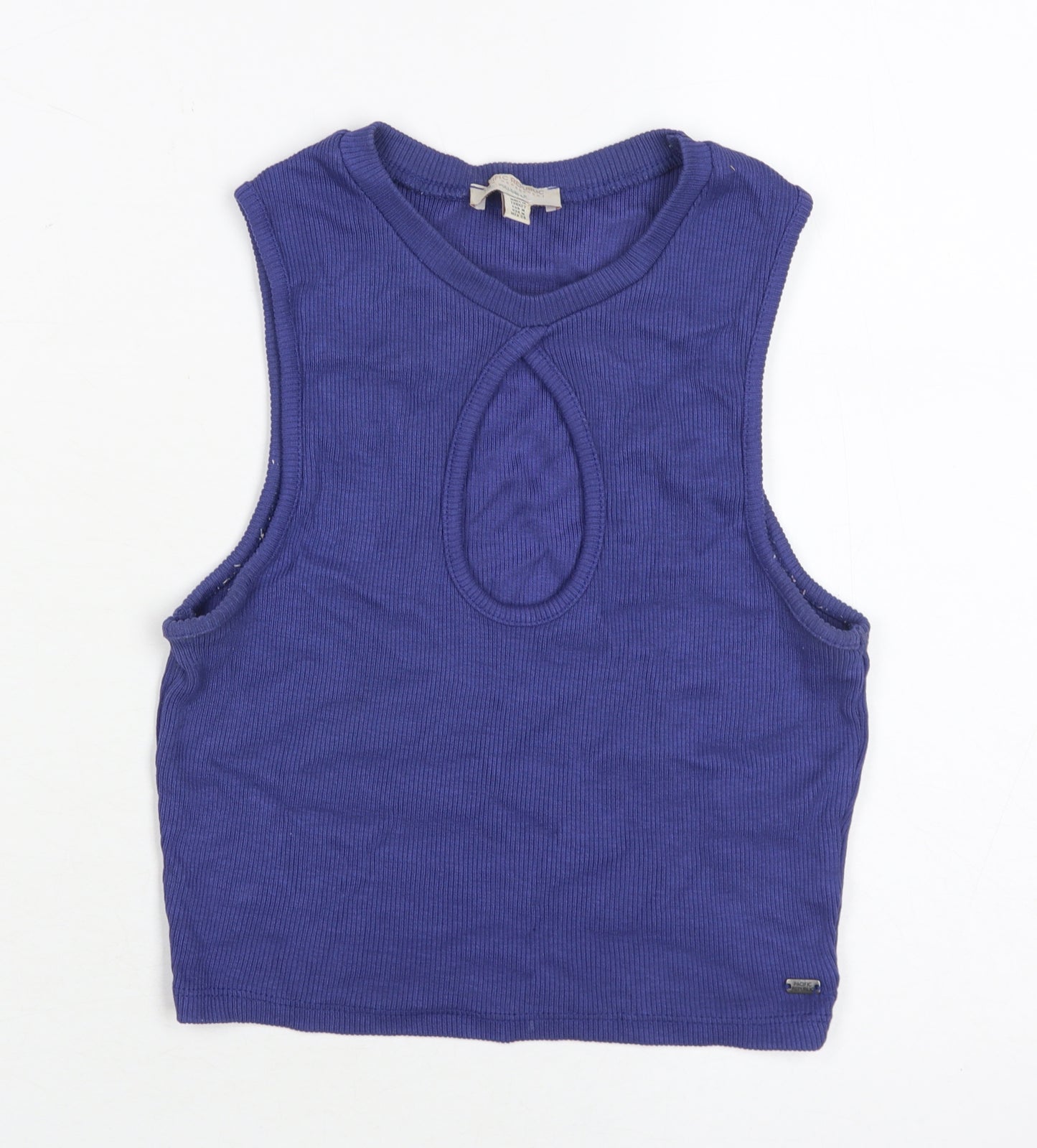 Pull & Bear Teens Blue Cropped Tank, Medium, Sleeveless