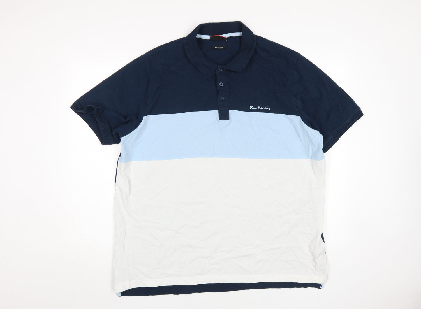 Pierre Cardin Men's Blue 3XL Colourblock Polo Shirt