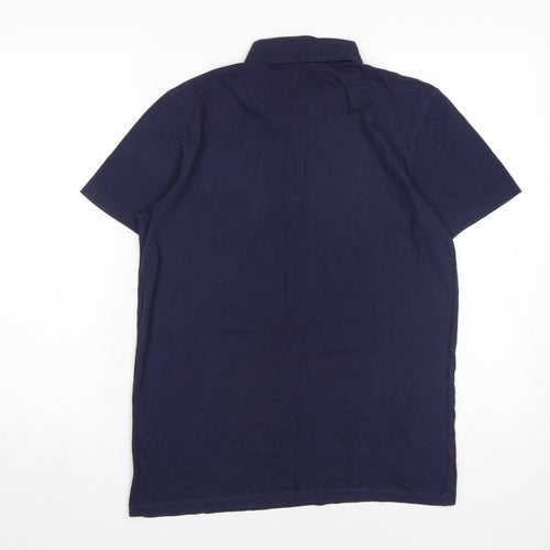 Jack & Jones Men's Blue M Graphic Polo Shirt