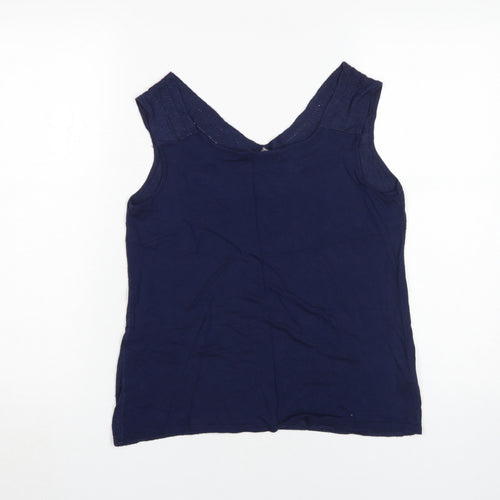 Laura Ashley Women's Blue Viscose Sleeveless Tank