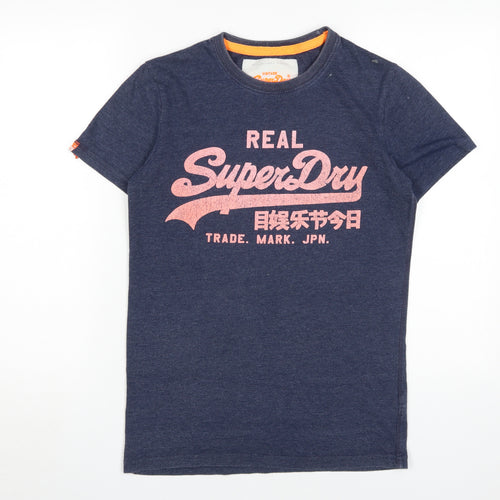 Superdry Women's Blue T-Shirt, Size S, Casual Style