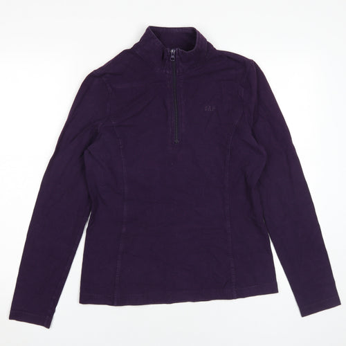 Gap Women's Purple M Henley 1/4 Zip Sweatshirt Casual