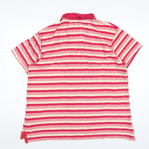 Weird Fish Men's Red Striped Polo Shirt Size L