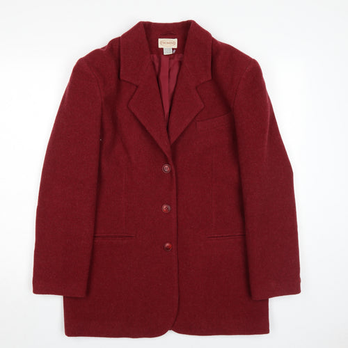 Promiss Women's Red Wool Coat Size 12 - Classic Style