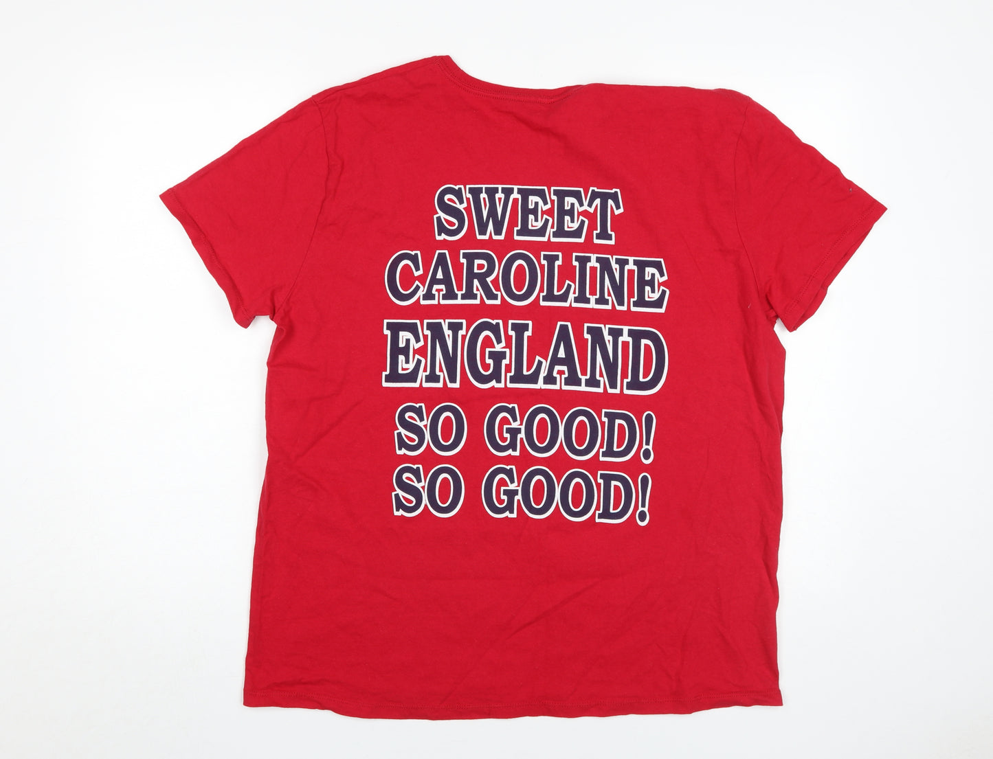 Hanes Men's Red England Graphic T-Shirt, XL, Cotton