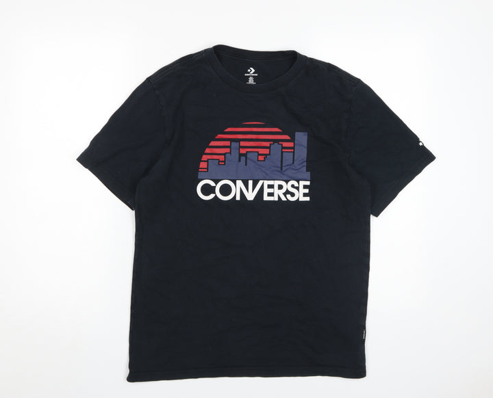 Converse Women's Black T-Shirt, Size S