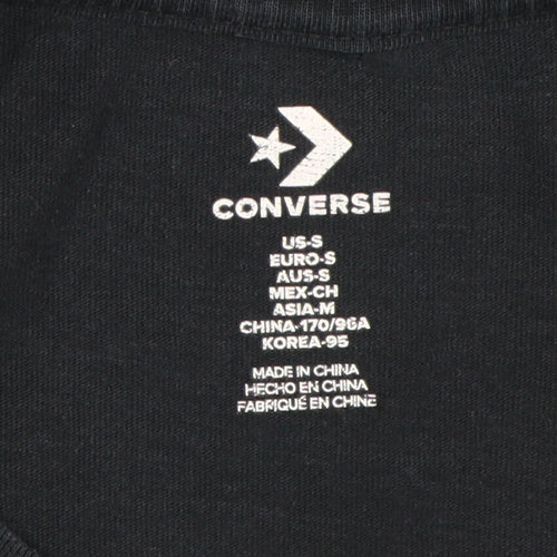 Converse Women's Black T-Shirt, Size S