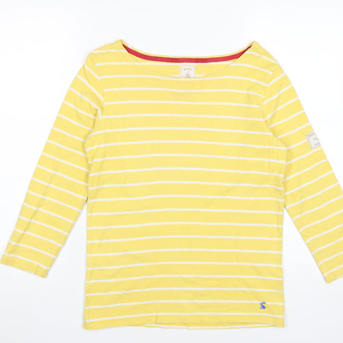 Joules Women's Yellow Striped T-Shirt XS