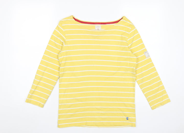 Joules Women's Yellow Striped T-Shirt XS