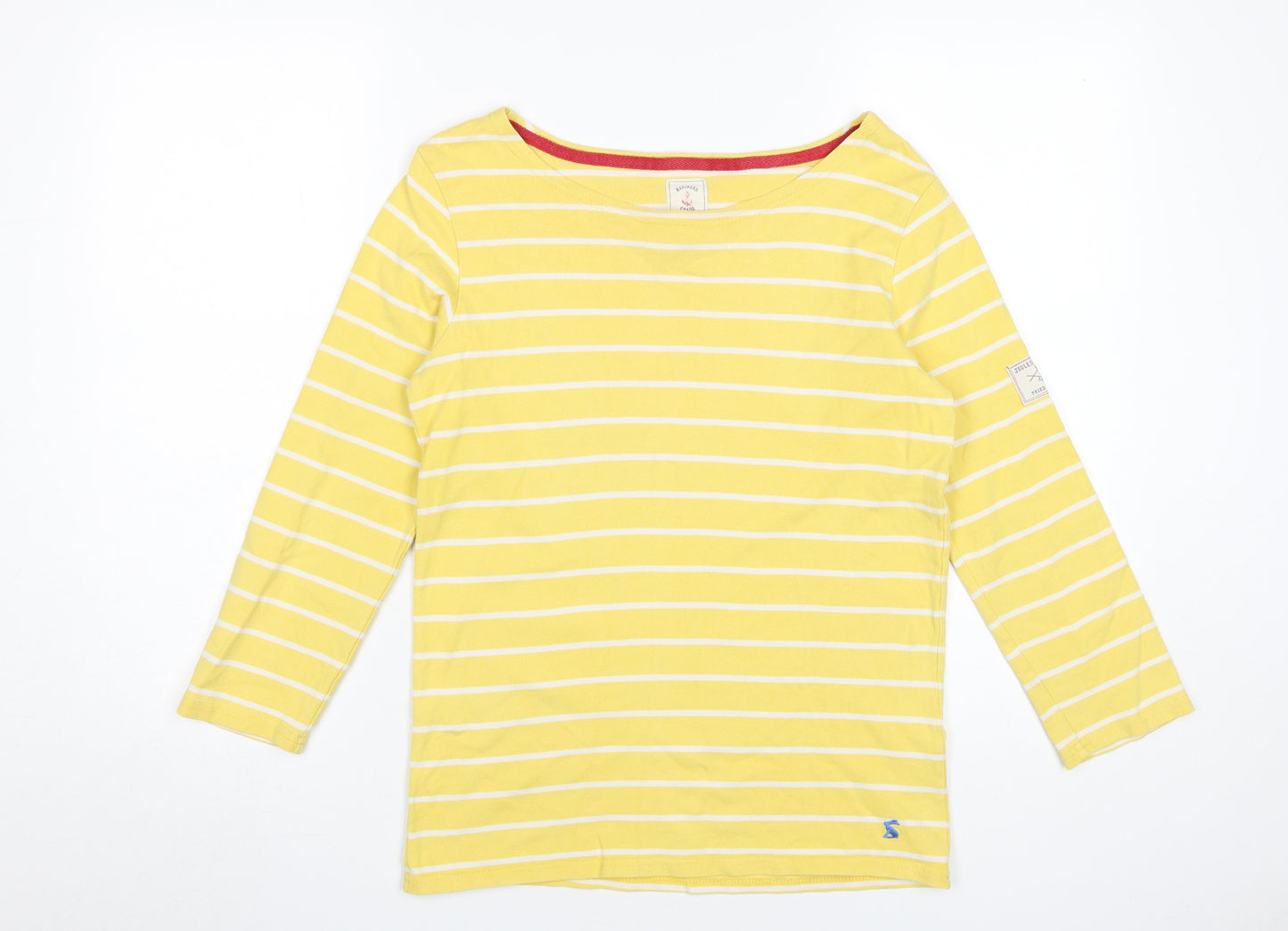 Joules Women's Yellow Striped T-Shirt XS